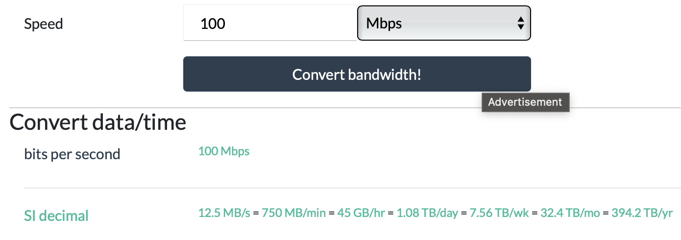 Bandwidth Converter for 100Mbps